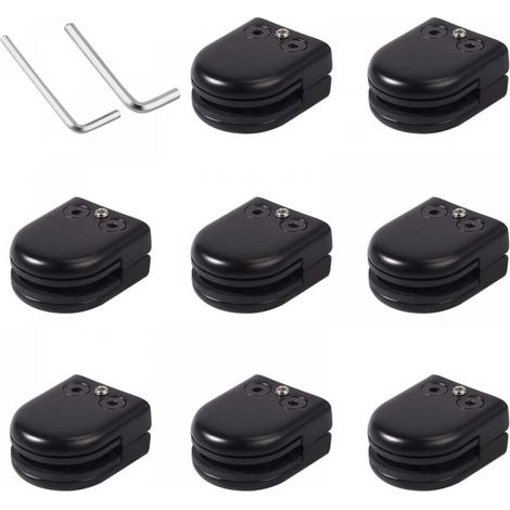 Ineasicer 8pcs Pince de Verre 8-10mm en Acier Inoxydable Porte-Verre Clip en Verre Support en Verre Réglable Connexion Arrière Plate pour Balustrade Salle de Bain Escalier Fenêtre (1/5)