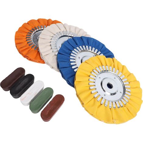 Kit de Roues de Polissage en Aluminium pour Finition de Miroir de Voiture, Kit de Roues de Polissage de 8 Pouces pour Meuleuse D'angle, Large compatibilité avec les Métaux, Tissu en (1/5)