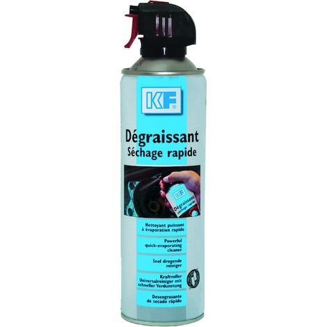 Dégraissant professionnel aérosol 500 ml – Séchage rapide sans résidu – Élimine graisses et salissures – Pour mécanique et électronique – KF (1/9)