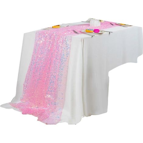 Chemin de table scintillant à paillettes pour banquets, cérémonies de mariage et décorations de table de réception PK B (1/5)