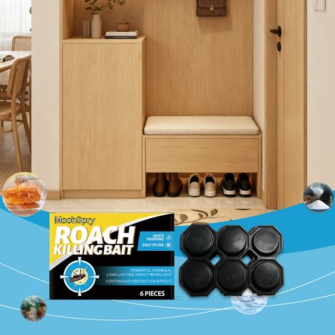 Portable cockroach bait station for home, indoor kitchen corners - 6 pieces -- BIEMMEDUE (1/5)