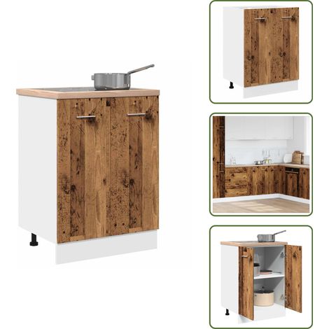 Armadio in legno antico - vidaXL Armadio Inferiore “Lyon” Legno Antico 60x46x81,5 cm -