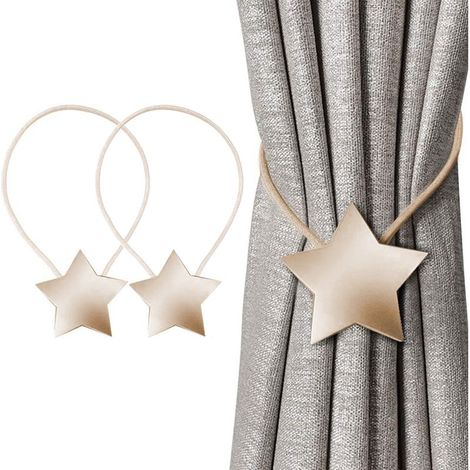 Attaches magnétiques pour rideaux, pinces décoratives en corde, lot de 2, supports tissés pour rideaux, maintiennent les rideaux en place, décoration de chambre et d'intérieur (1/4)