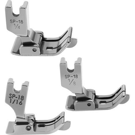 3pcs Pieds Presseurs Articulés pour Machine à Coudre Industrielle avec Guide Droit 1/16 1/8 1/4 Pouces Compatible avec 30 98 99 102 103 105 210 217 218 219 220 230 290 310 2230 7360R-1 Remplacement (1/5)
