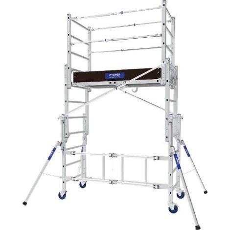 Tubesca Comabi – Échafaudage télescopique 3.80M 22407420 – Charge max 200kg/m2 – Conforme norme EN 1004-1 – Ultra compact et mobile (1/5)