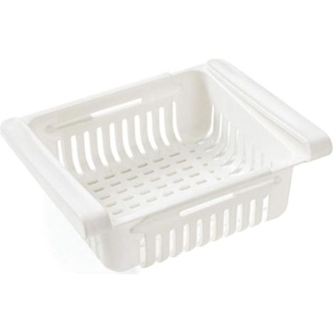 MINKUROW Frigorifero Cassetto Organizzatore Cassetto Frigorifero Supporto Scaffale Scatola Di Immagazzinaggio Frigorifero Divisorio Strato Organizzatore Casa (1 Pezzo, Bianco) (1/5)