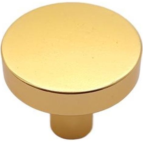 Poignées de meubles - Boutons de porte design scandinave - Poignées de porte modernes en aluminium pour placards de cuisine, armoires et tiroirs - Fixation par un seul trou - Lot de 8 - Doré (1/2)