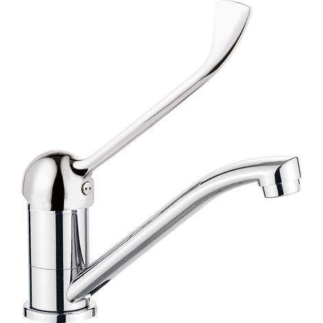 Miscelatore lavabo con bocca girevole e leva clinica finitura cromo - Karto