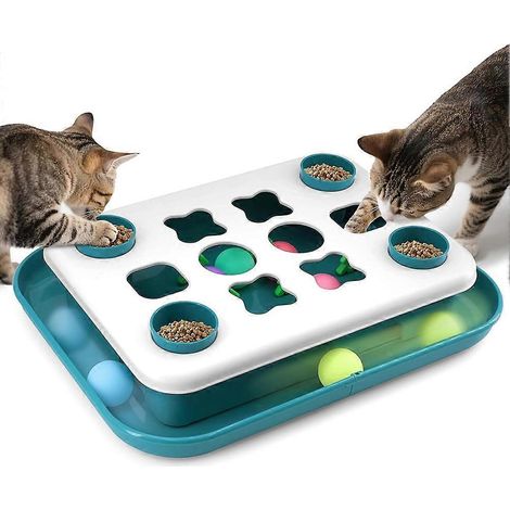 2-in-1-Puzzlespielzeug für Katzen: interaktiver Ball und Futterspender mit langsamer Futterabgabe. Ideal für Wohnungskatzen und Kätzchen. (1/5)