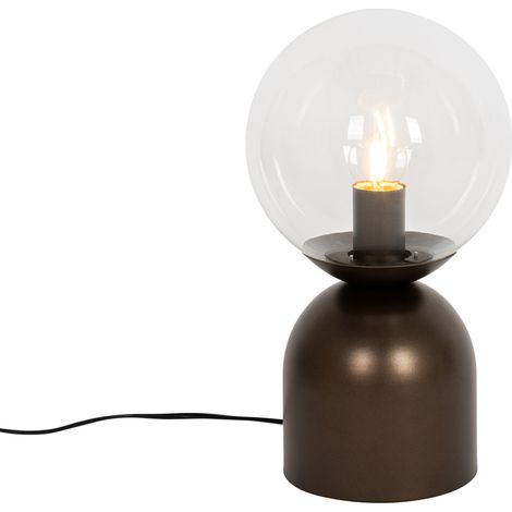 Hotel Chic Table Lamp Dark Bronze with Clear Glass - Pallon Trend