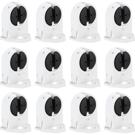 T5 Support de Lumière Fluorescente, 12 Pcs G5 Base de Lampe Douille de Tube Fluorescent LED, 500V Remplacement du Support de Lampe de Type Tournant Non Shunté, 28x22x20mm (1/5)
