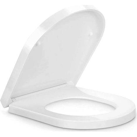 U-förmiger WC-Sitz – Absenkautomatik – Außenmaße: 42 x 34,5 cm, Innenmaße: 27,5 x 22 cm, weiß, 1 Stück