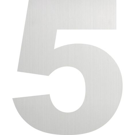 Numero señalizacion ´5´ 130mm adh. acero inox aisi 304 inox
