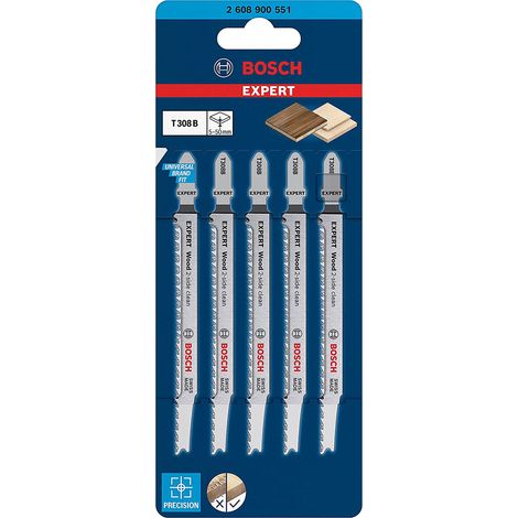 BOSCH T308B (pkt of 5) Extra-clean for wood 117mm