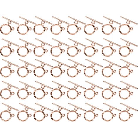 40 Sets Alloy OT Buckle DIY Ornaments Bracelet Necklace Accessories Jewelry Making SuppliesRose Gold (1/5)