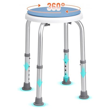 Siège de Douche Antidérapant Rotatif à 360° Tabouret de Douche (1/5)
