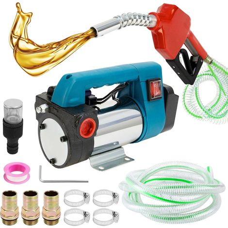 Pompe de Transfert Diesel sans Fil, Pompe de Transfert de Carburant Portable Compatible avec Batteria 18V, 45L/min, 300W, Auto-Amorçante, Pompe à Carburant Électrique (Sans Piles) (1/5)