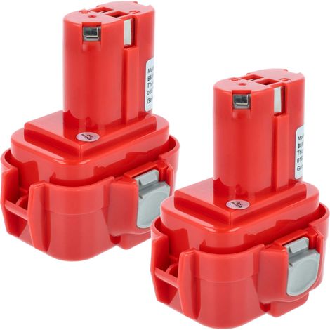 vhbw 2x Akku kompatibel mit Makita 6798D, 6901DW, 6903VD, 6798FD, 6901D, 6903VDWE, 6907DWE, 6903VDW Werkzeug (3000 mAh, NiMH, 9,6 V)