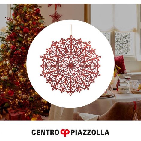 SOTTOPIATTO NATALIZIO GLITTER ROSSO 39 CM