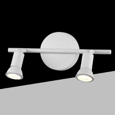 TrAdE Shop Traesio - Faretto Spot Led Orientabile Da Soffitto C72-b2 2xgu10 Max.10w Ip20 Bianco Design Moderno - (1/4)