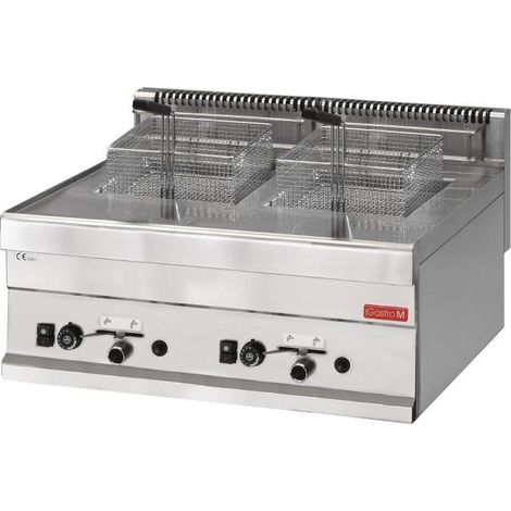 Friteuse à gaz 650 mm - 2 x 8 Litres - 12,6 kW - Gastro M