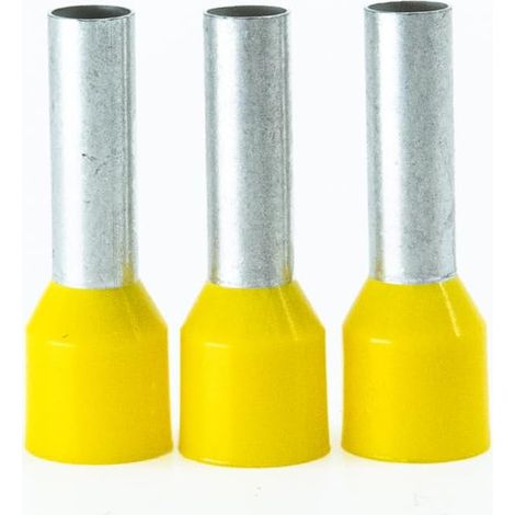 cosses sertir embout de fil 1000 pièces, section transversale du fil 6 mm², longueur 10 mm, cosses professionnelles en cuivre galvanisé avec isolation en polyamide, connecteurs pour électriciens