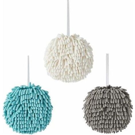 Lot de 3 serviettes de toilette en chenille à séchage rapide pour la maison (1/5)