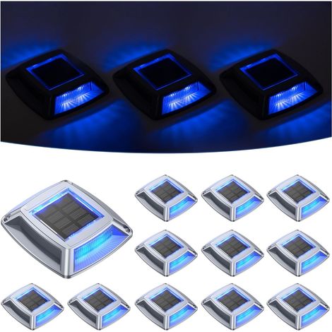 Éclairage pour Chemins Spot Solaire Exterieur Puissant IP68 Étanche Eclairage Escalier Exterieur Bleu Balise Solaire Exterieur Jardin 24LM pour Terrasse, Chemin, Piscine et Parc (6) (1/5)