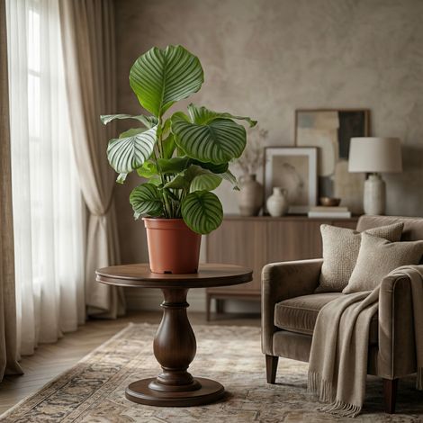 Calathea Orbifolia - Plante d'Intérieur Verte - Plante Paon Dépolluante - Pot Ø 21 cm - 60-70 cm - PANGIVO (1/5)
