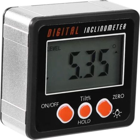 Rapporteur électronique Avec Base Magnétique Angle de Niveau Numérique de 0 à 360° Outil de Mesure Pour Automobile Menuiserie Bâtiment Perceuse etc NE07 Blanc (1/5)