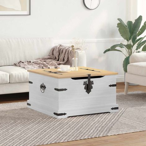 vidaXL storage box Bianco 78 x 78 x 45 cm Pino massello