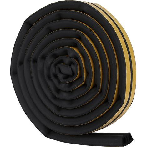 Joint 5 mètres ruban d'étanchéité adhésif anti-moustique pour porte fenêtre insonorisant 14x12mm noir (1/5)