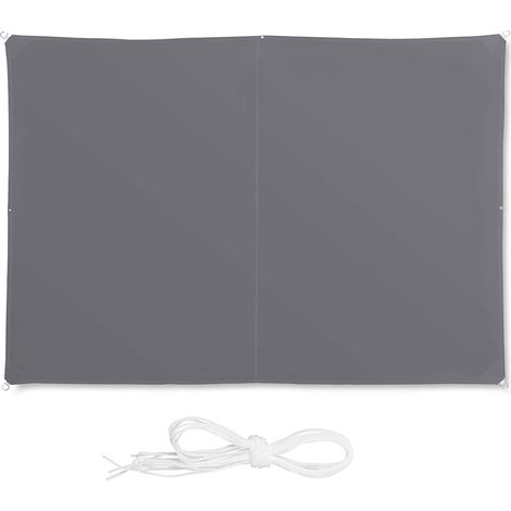 Vela de sombra rectangular 2 x 3 m gris 130002933 (1/5)