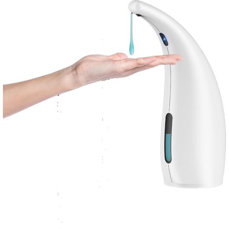Distributeur de savon automatique, 4 niveaux réglables, avec détecteur de mouvement infrarouge, blanc (1/5)