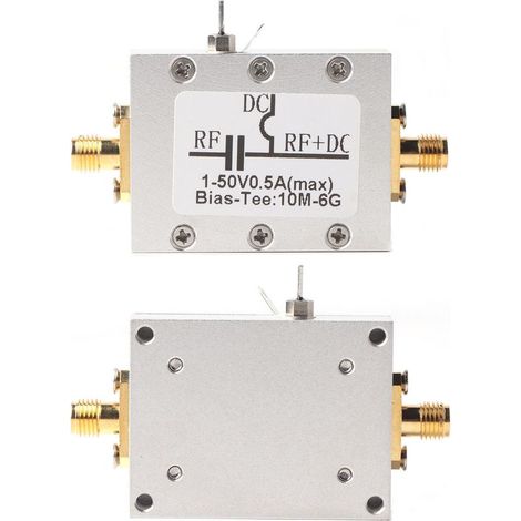 Raccord en T coaxial de polarisation RF, radiofréquence CC 1-50 V 10 MHz-6 GHz, communication par fibre optique à large bande (1/5)