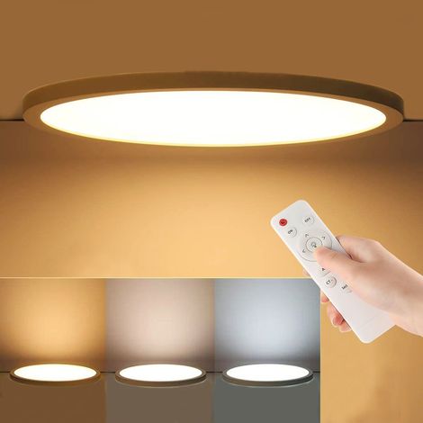 Plafonnier LED plat 20 W, lumière blanche neutre, montage en surface, idéal pour chambre, salon, couloir, cuisine. (1/4)