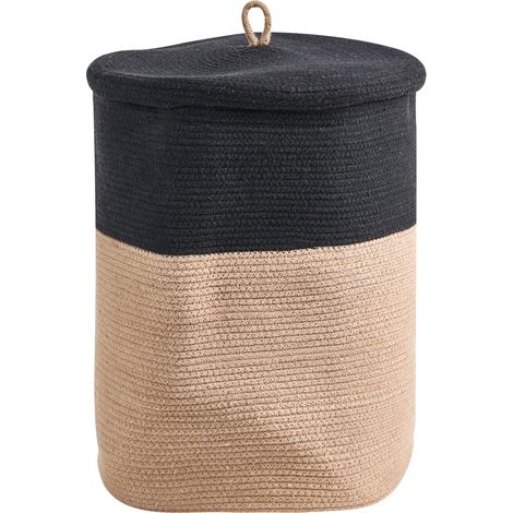 Aufbewahrungskorb SILOPI Baumwolle Schwarz / Beige (1/5)