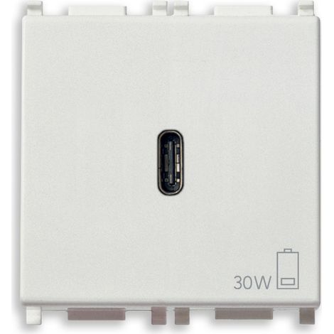 VIMAR - 14298 Alimentatore USB C 30W PD bianco