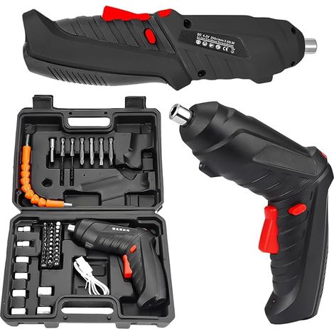 Jeu de tournevis électriques sans fil, 48 tournevis, 7+1 réglages de couple, 3,6 V, lumière LED, portable, outil de bricolage. (1/5)