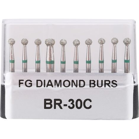 10 Stück Diamantbohrer für die Zahnmedizin, 1,6 mm Edelstahl-Rundgriff für zahnärztliche Bohrer (1/5)