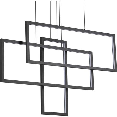 Sospensione Moderna Frame Alluminio Nero Led 93W 3000K Luce Calda (1/3)