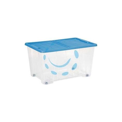 CONTENITORE MULTIUSO MASTERBOX COLORE TRASPARENTE/BLU ART.521 - cm.57x39x32h. - lt.50