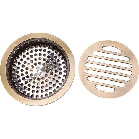 Bonde de douche ronde style vintage, robuste et résistante à l'usure, pour salle de bain ou garage. (1/5)
