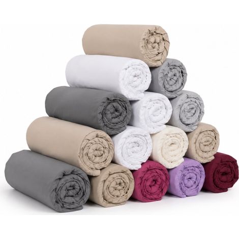 Lot de Draps Housse en Microfibre – Couleurs Aléatoires – Différentes tailles - 200 x 140 cm - Lot de 4