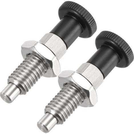 Push-Fit Federdruckstift mit Kugelspitze, 2 Stück M10 x 1,5 Rückholknopf aus Edelstahl 304, Grobgewinde (1/5)