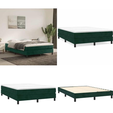 Boxspringbett mit Matratze Dunkelgrün 140x190 cm Samt - Samtbett - Boxspringbett - Doppelbett - Bettauflage - Matratze - Home & Living (1/5)