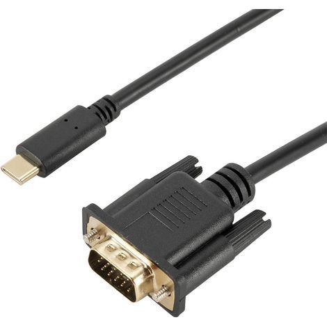 Adaptateur USB-C vers VGA 1,8 m 1080P, Câble Type-C pour Écran Portable (1/4)