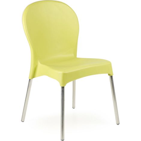 Sedia da Esterno Linder, una Sedia, Impilabile Made in Italy, Peso Supportato 120 kg, Verde