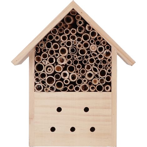 Maison À Insectes En Bois De Pin - Abri Naturel Pour Abeilles Solitaires - Décoration Jardin Extérieur - 1 Pièce (1/5)