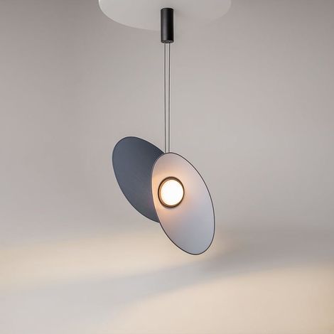 Suspension design LED – abat-jour diabolo bleu JUNO (1/5)